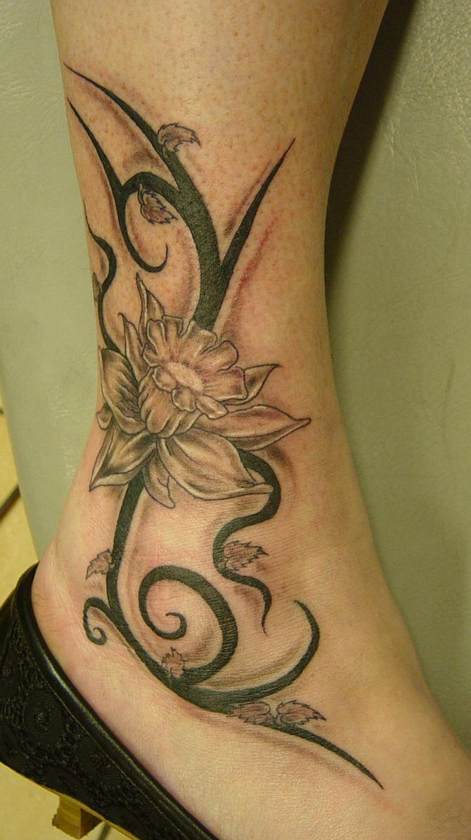 Flower Tribal Tattoo by