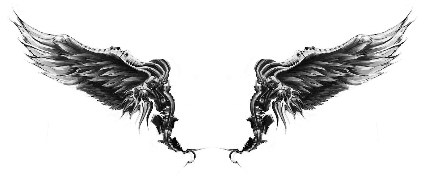 Wing Concept tattoo WIP by