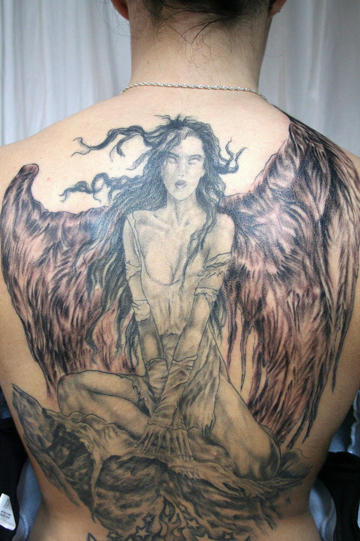 Angel Big Wings Tattoo by