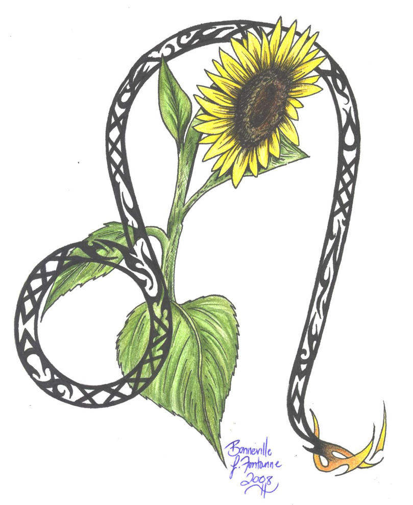 Zodiac Flower Design: Leo | Flower Tattoo
