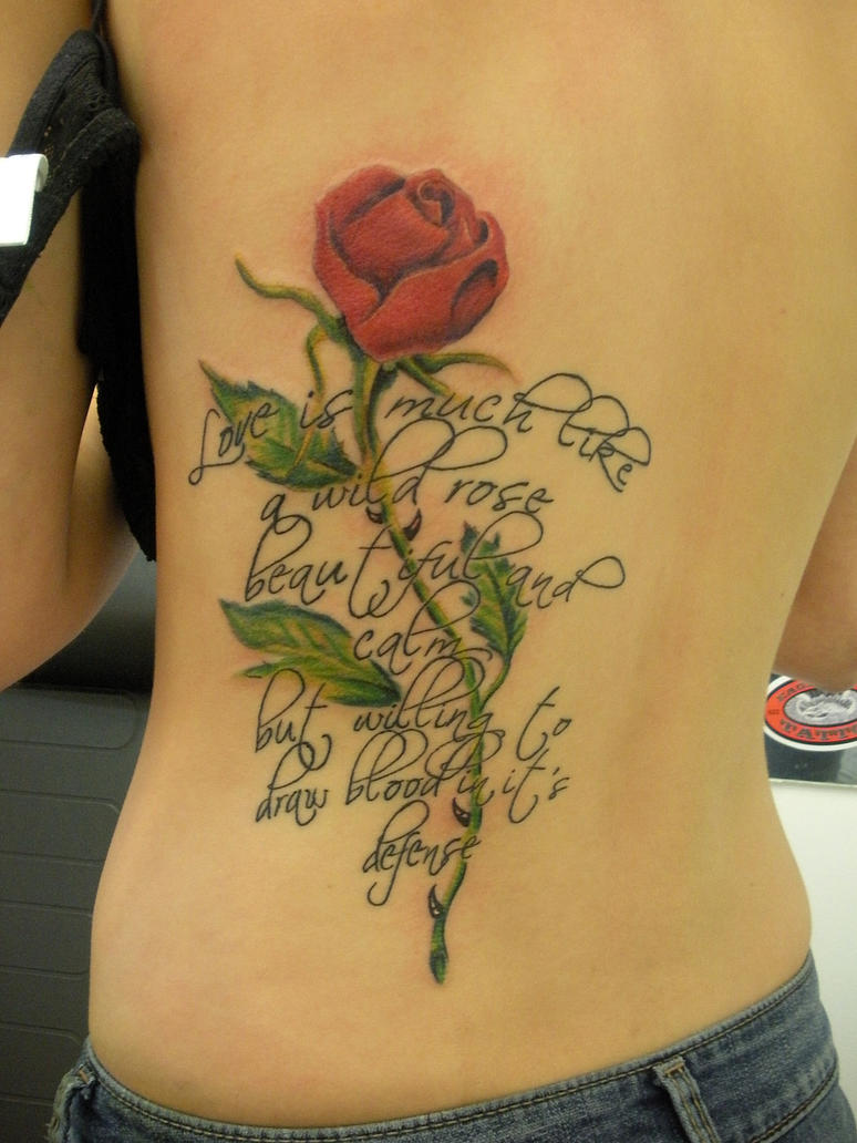 Sexy Writing Rose Tattoos Pictures