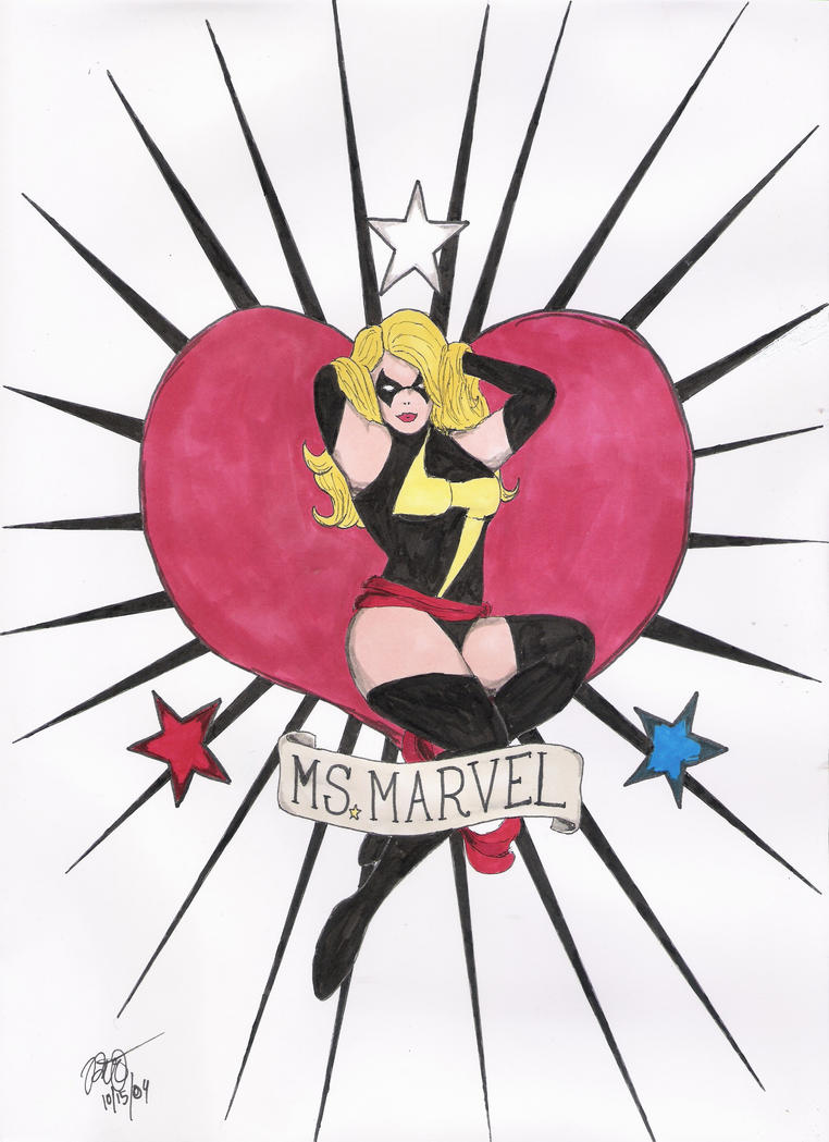 Ms Marvel Tattoo Flash Art by