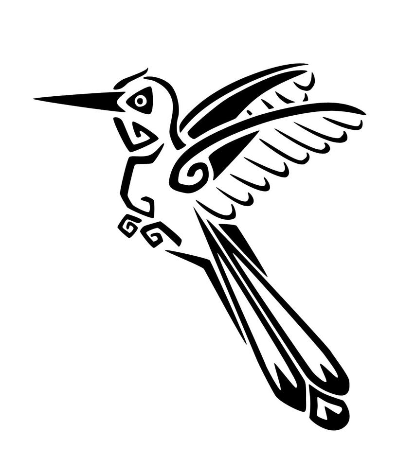 Tribal Tattoo Hummingbird by