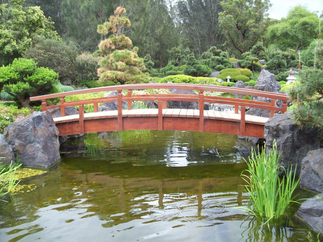 pond and bridge