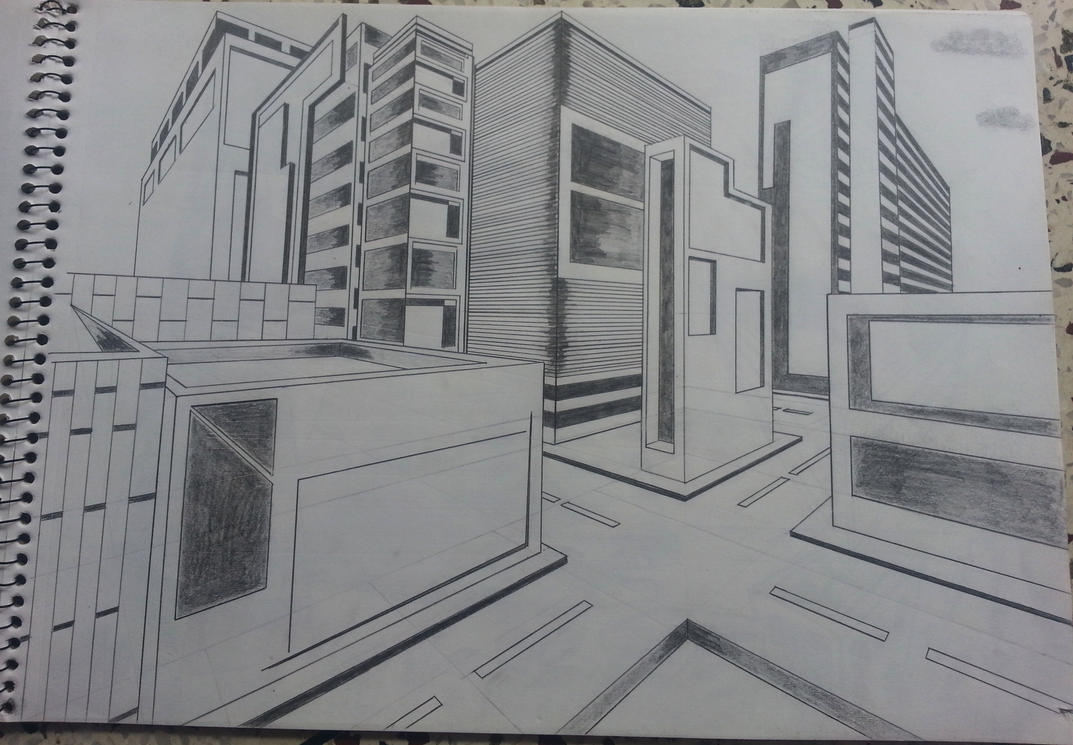 2 point perspective buildings by adityajoshi on DeviantArt