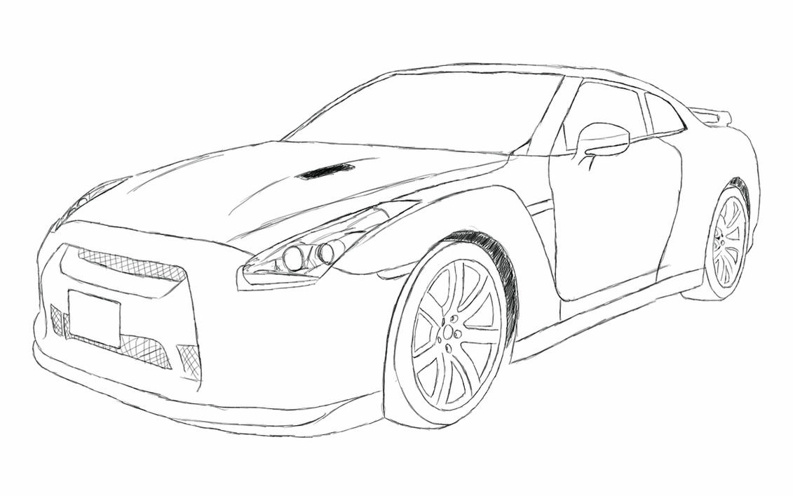 Drawing of a nissan skyline step by step #9