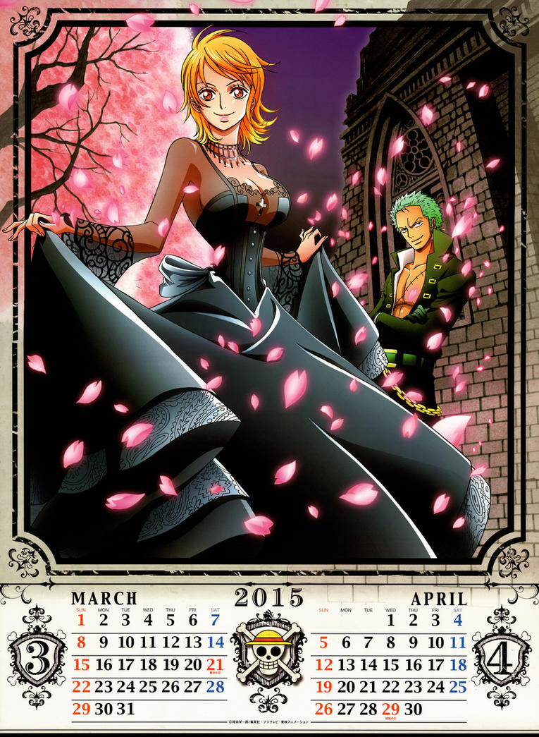 Mar Apr one piece official calendar 2015 by CandyDFighter