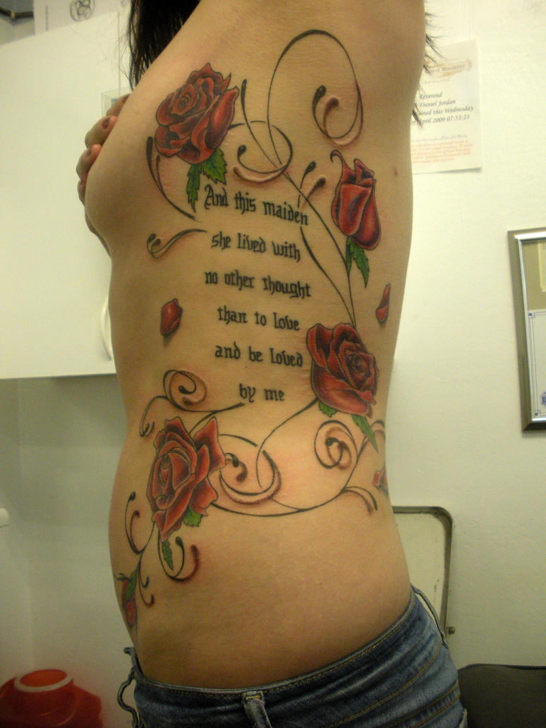 Sexy Writing Rose Tattoos Pictures