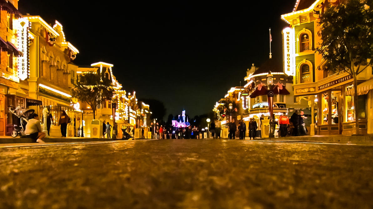 Disneyland Main Street Night