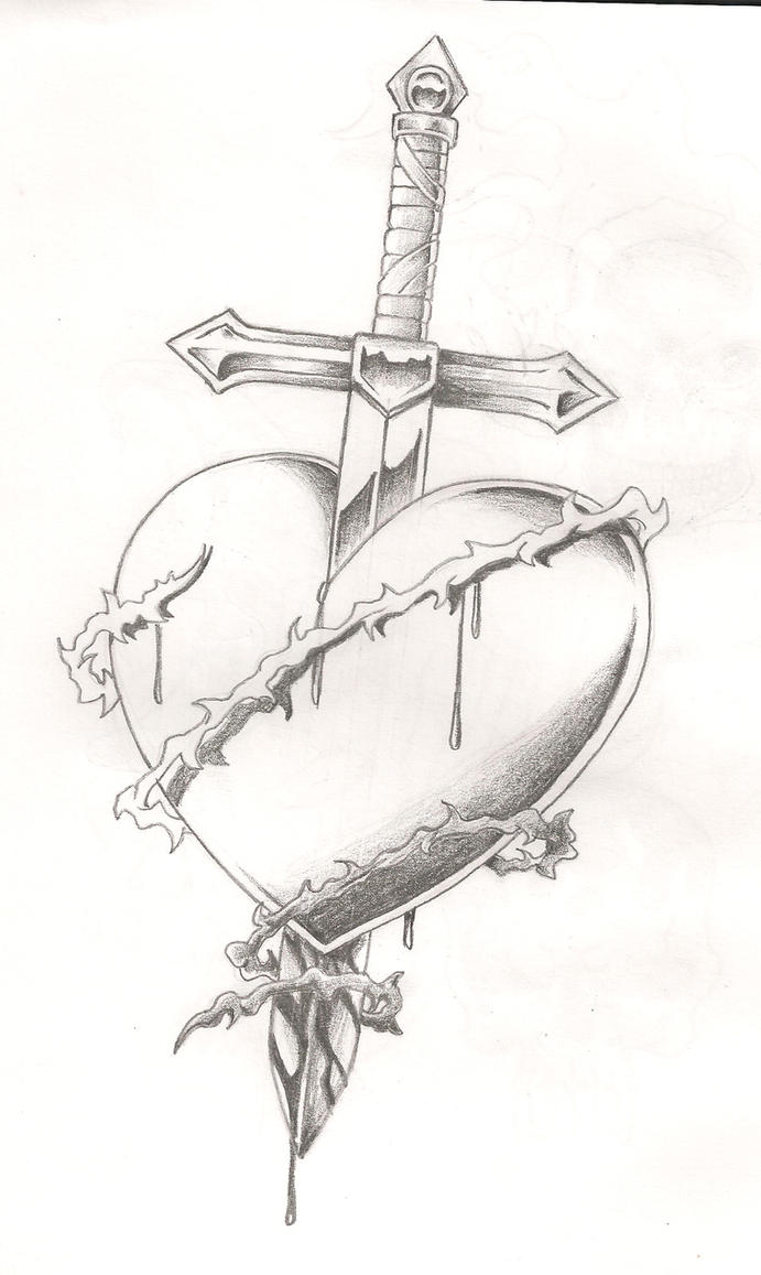 Heart Sword Tattoo Drawings