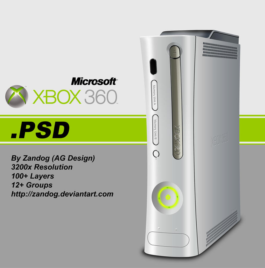 Microsoft Xbox 360 full layered PSD file