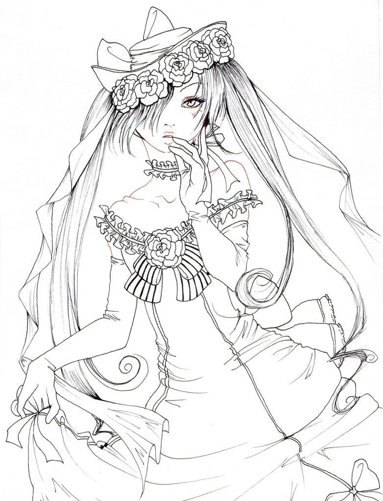 manga women coloring pages for adults - photo #50