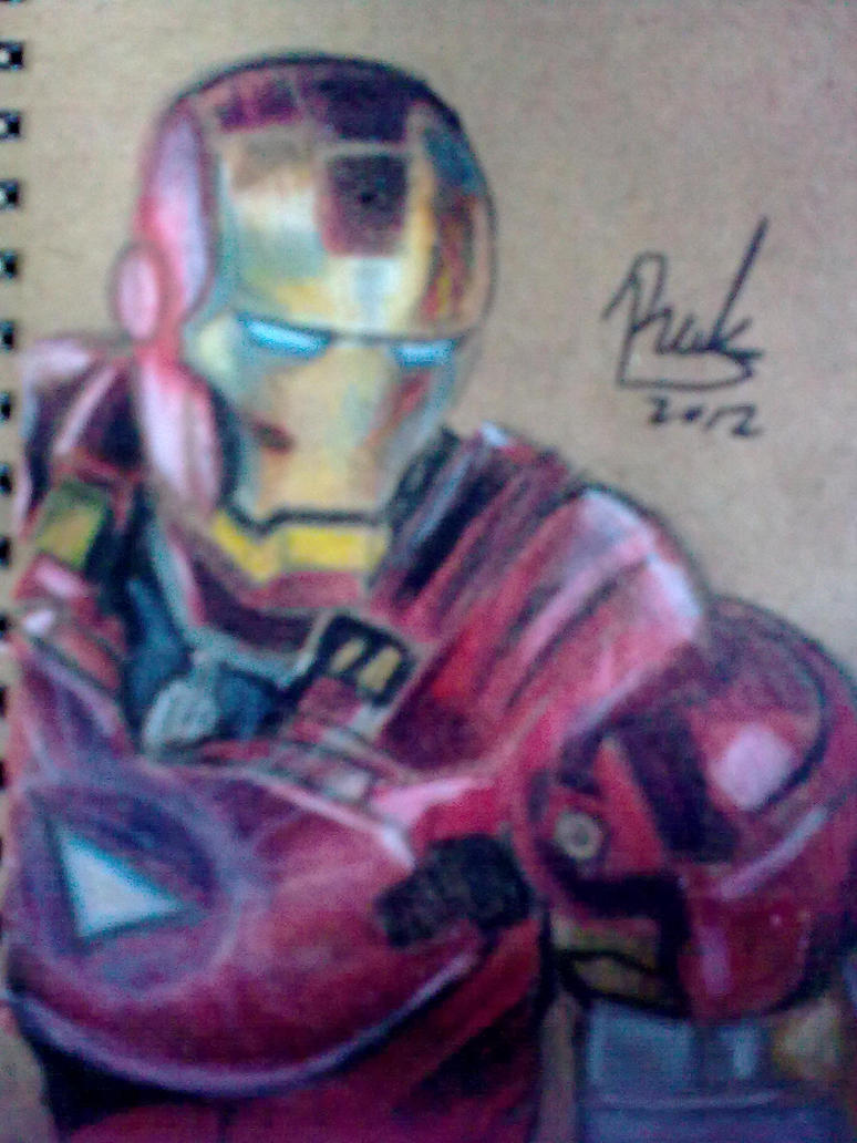 Iron Man coloured pencil sketch by oluklu on DeviantArt