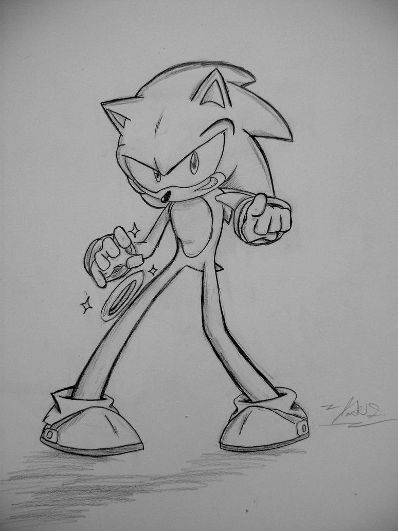 sonic_strikes_a_pose__line_art__by_thecu