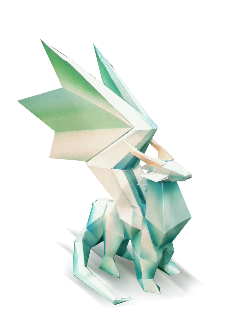 Crystal Dragon Papercraft Statue