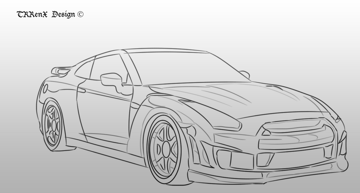 Nissan gtr sketch #7