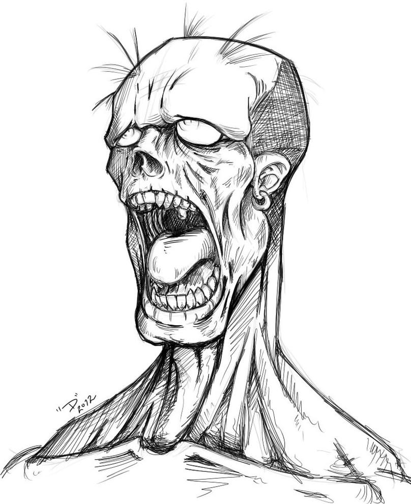 zombie clipart black and white - photo #45