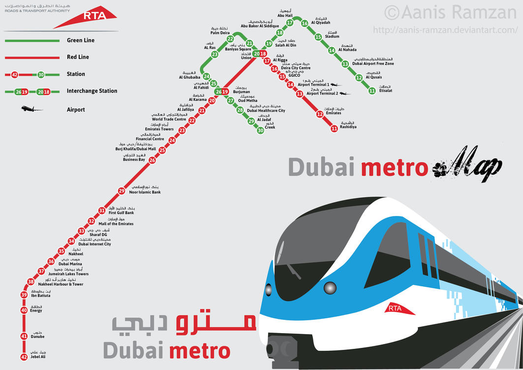 Dubai Metro Station map by aanis-ramzan