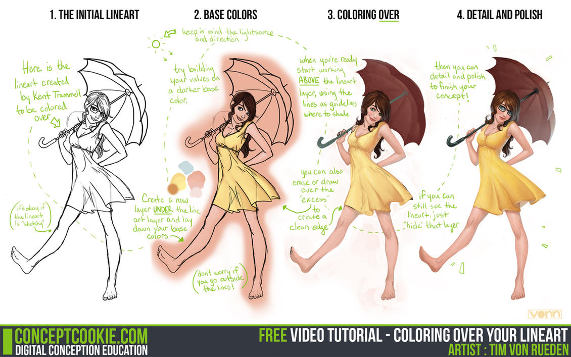 Tutorial: Coloring Over Your Lineart by ConceptCookie on DeviantArt