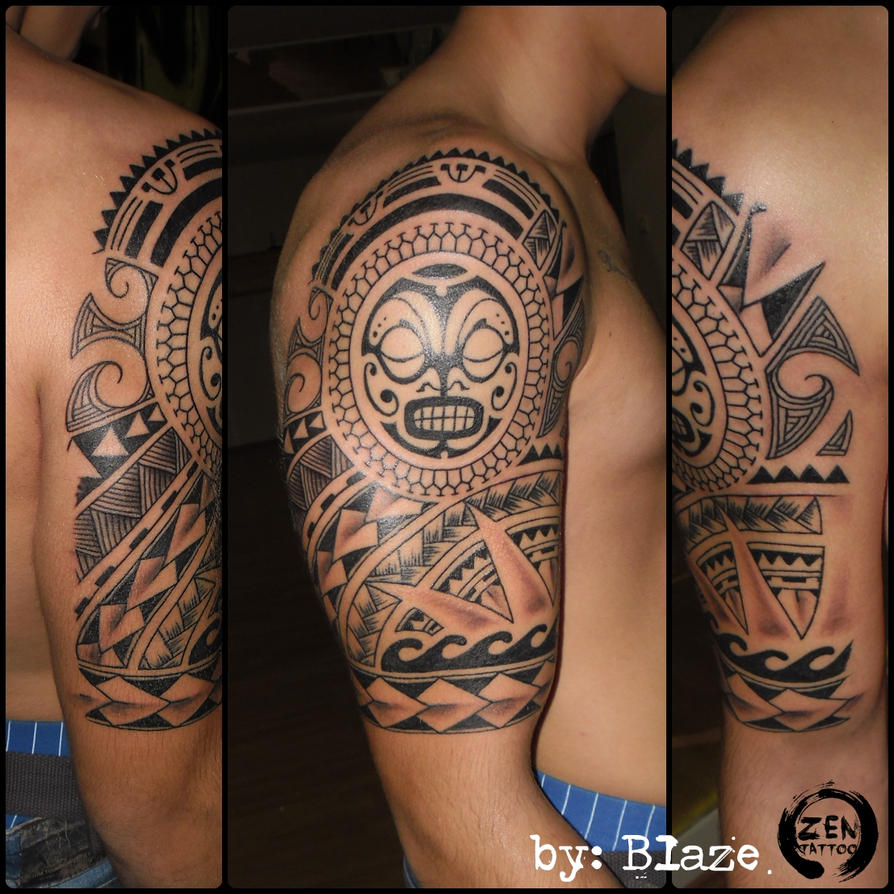 Polynesian tribal half sleeve tattoo by Blaze by bLazeovsKy on DeviantArt