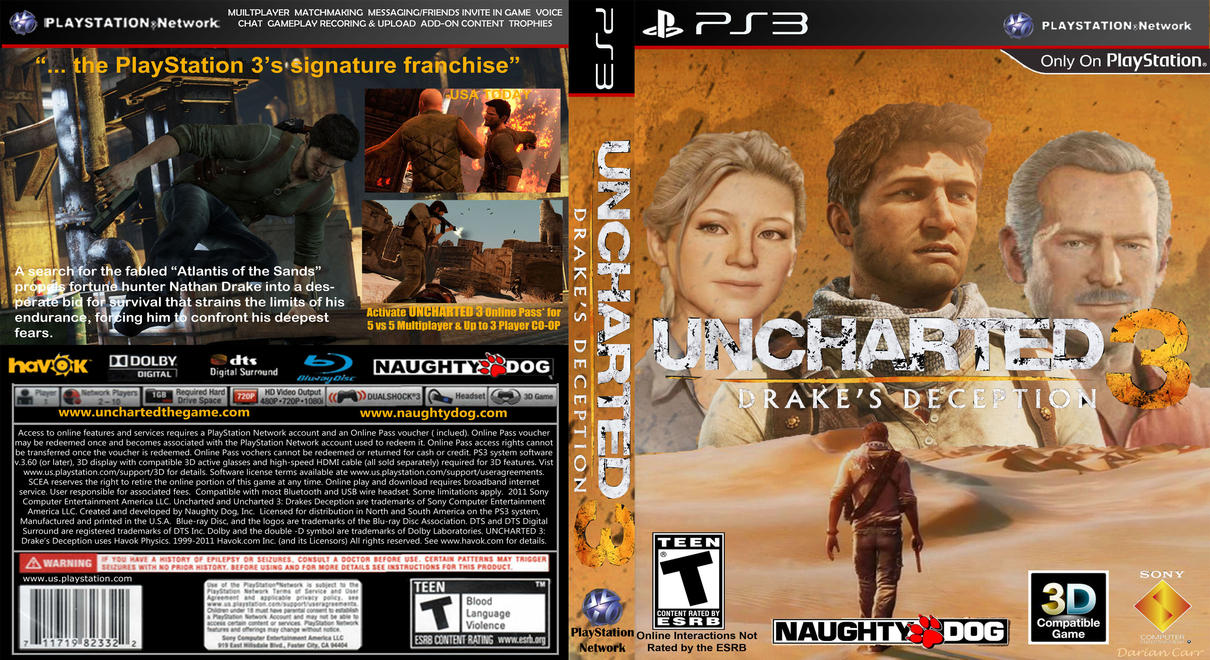 Uncharted 3 Game Cover by GamerGirl012 on DeviantArt