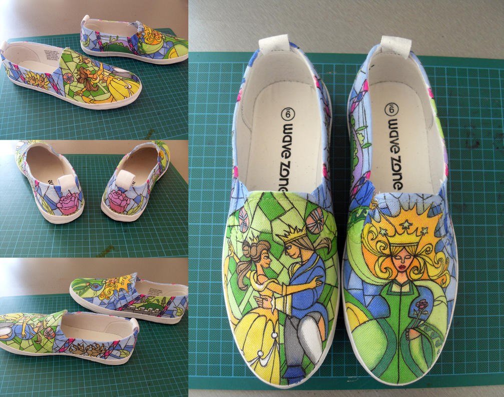 Beauty and the Beast shoes by LornaKelleherArt on deviantART