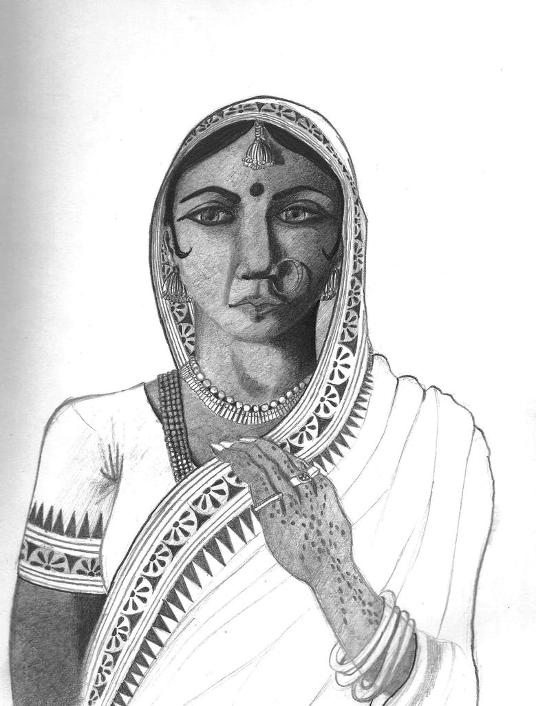 Indian woman sketch by msilvestre on DeviantArt